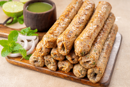 Chicken Lime Pudina Seekh Kebab