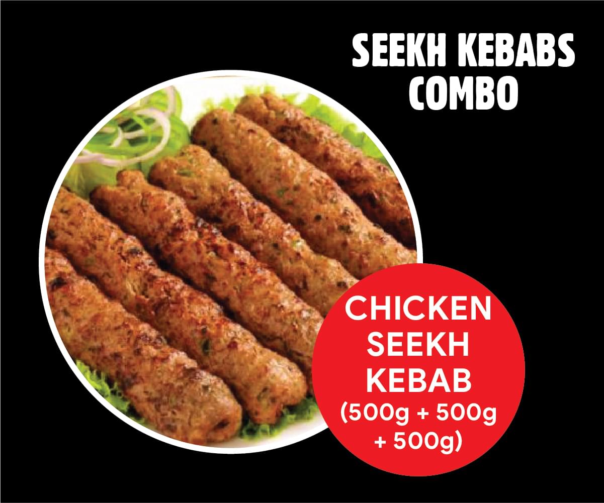 3 Packs of Chicken Seekh Kebab