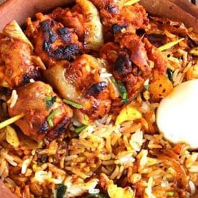 Murg Tikka Biryani (Kolkata Style)