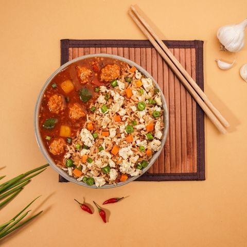 Chilli Chicken With Egg Fried Rice