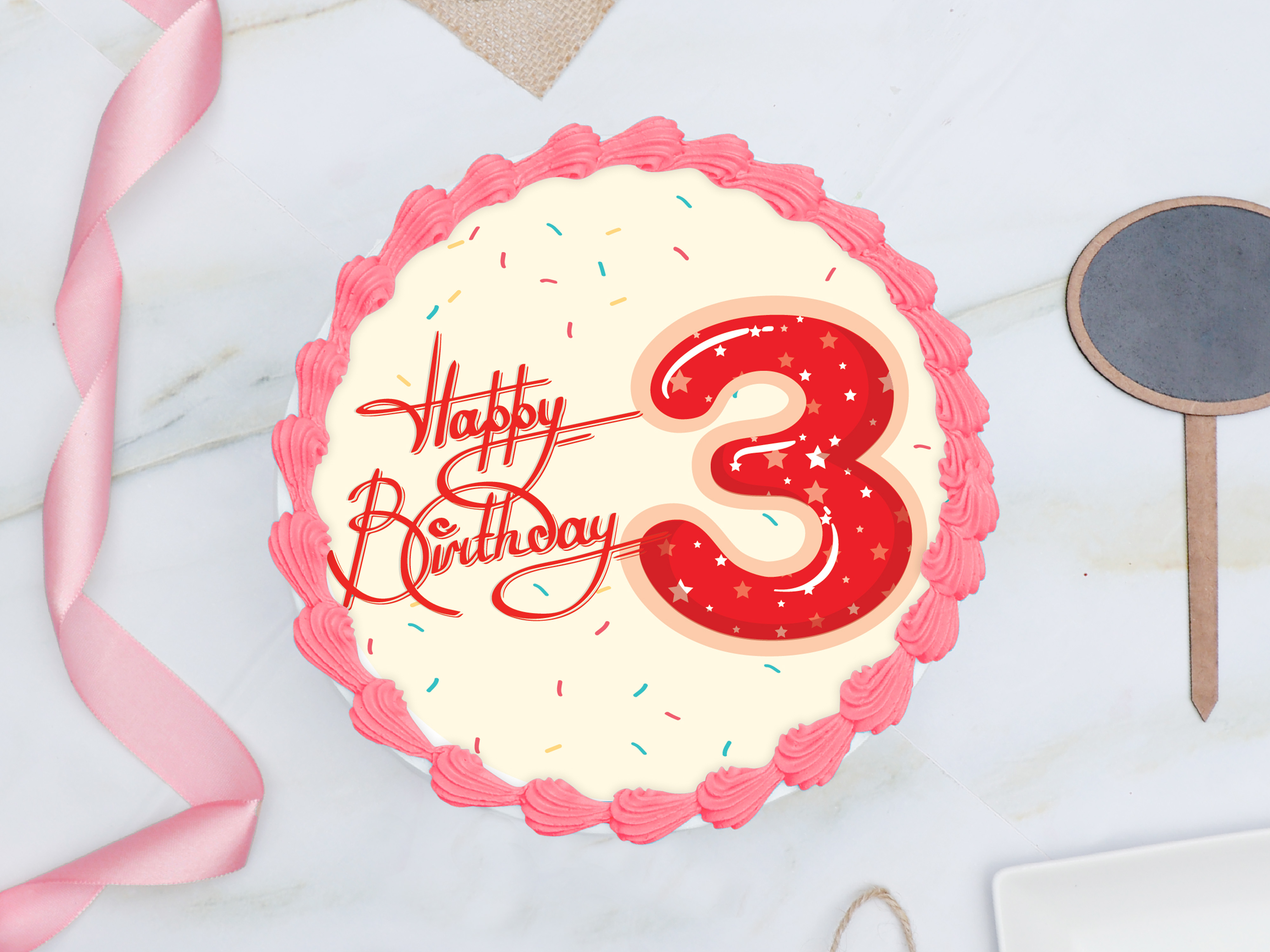 3rd birthday photo cake
