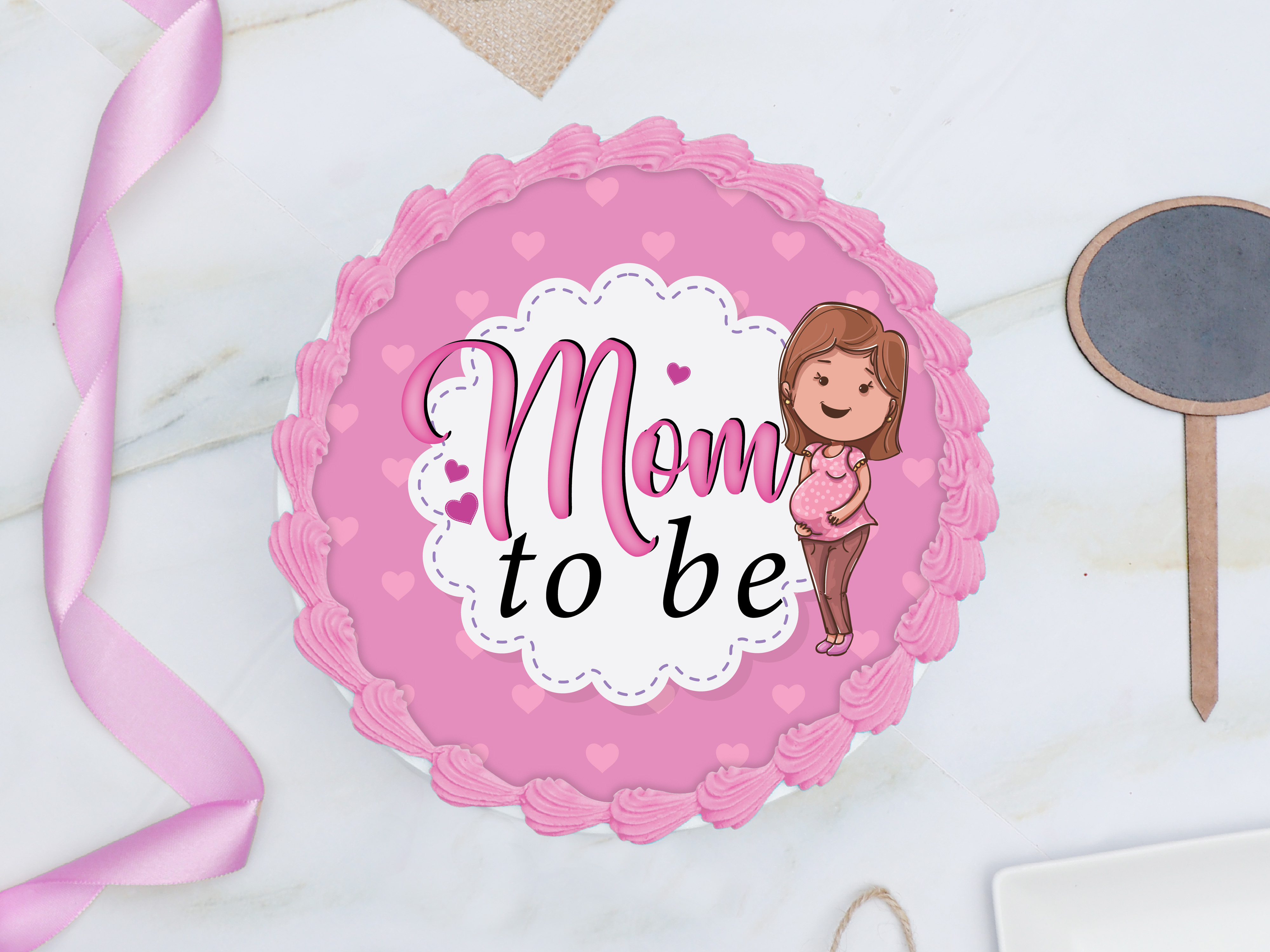 Mom to be photo cake