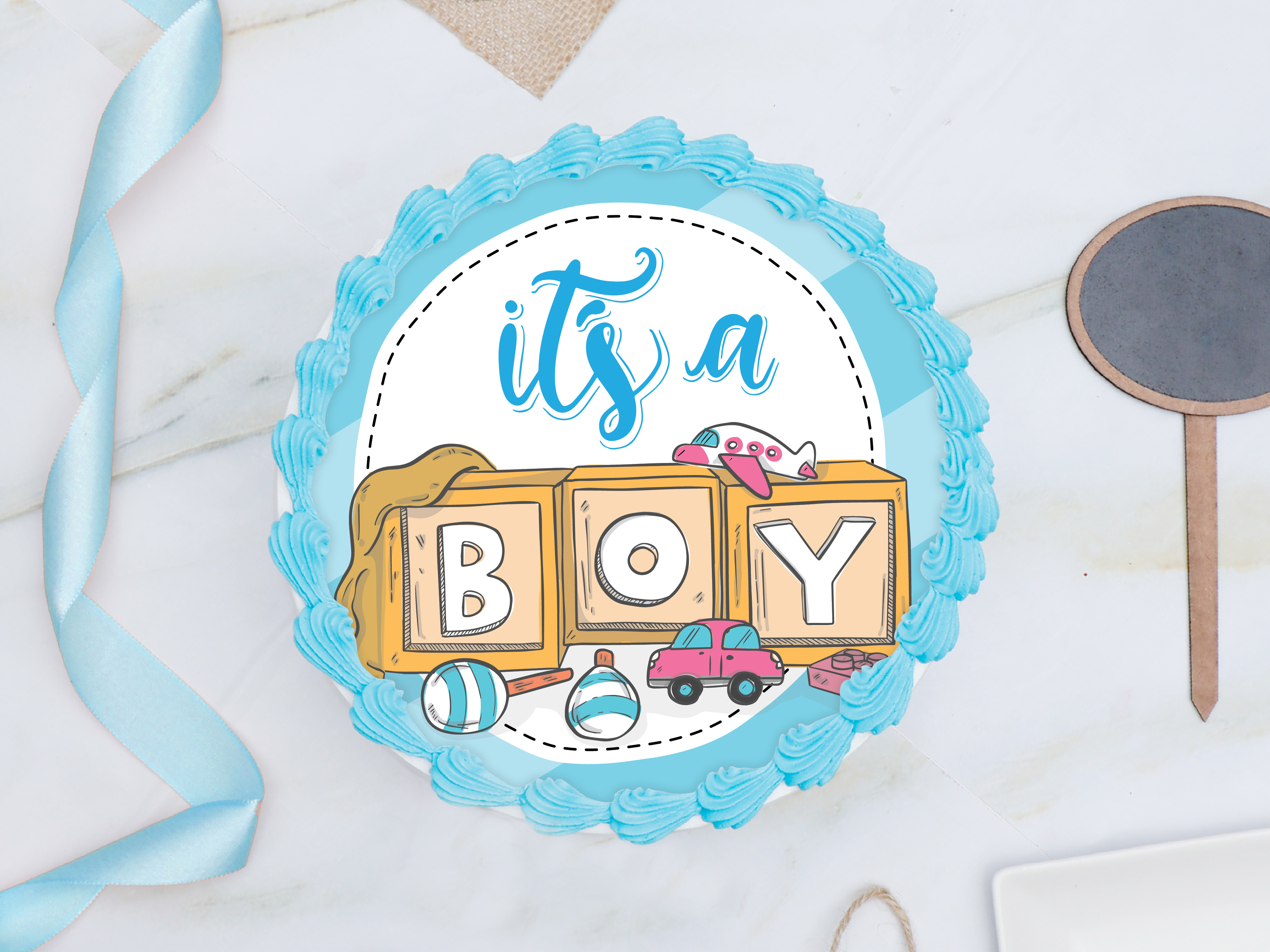 It's a boy photo cake