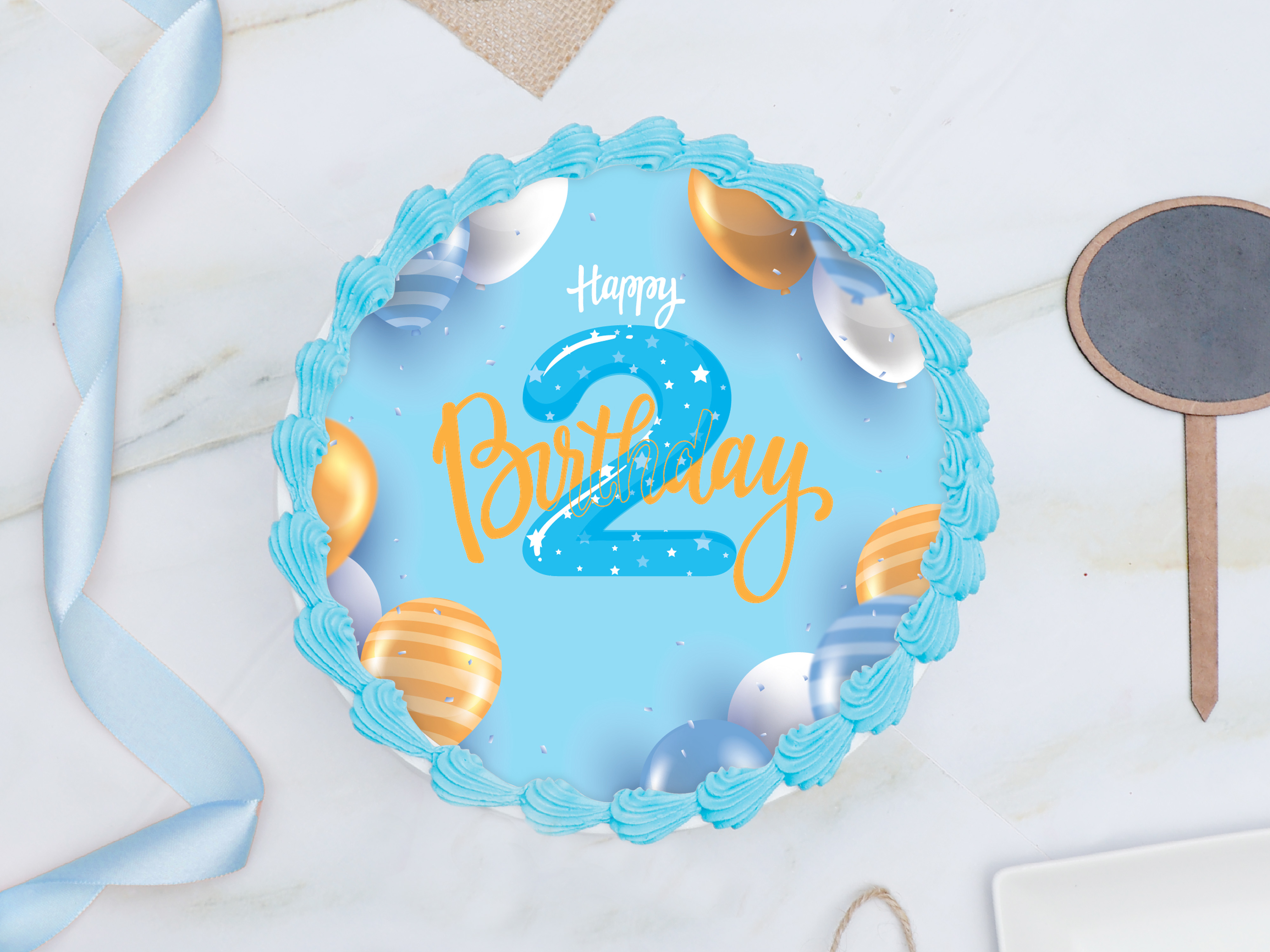 2nd birthday photo cake