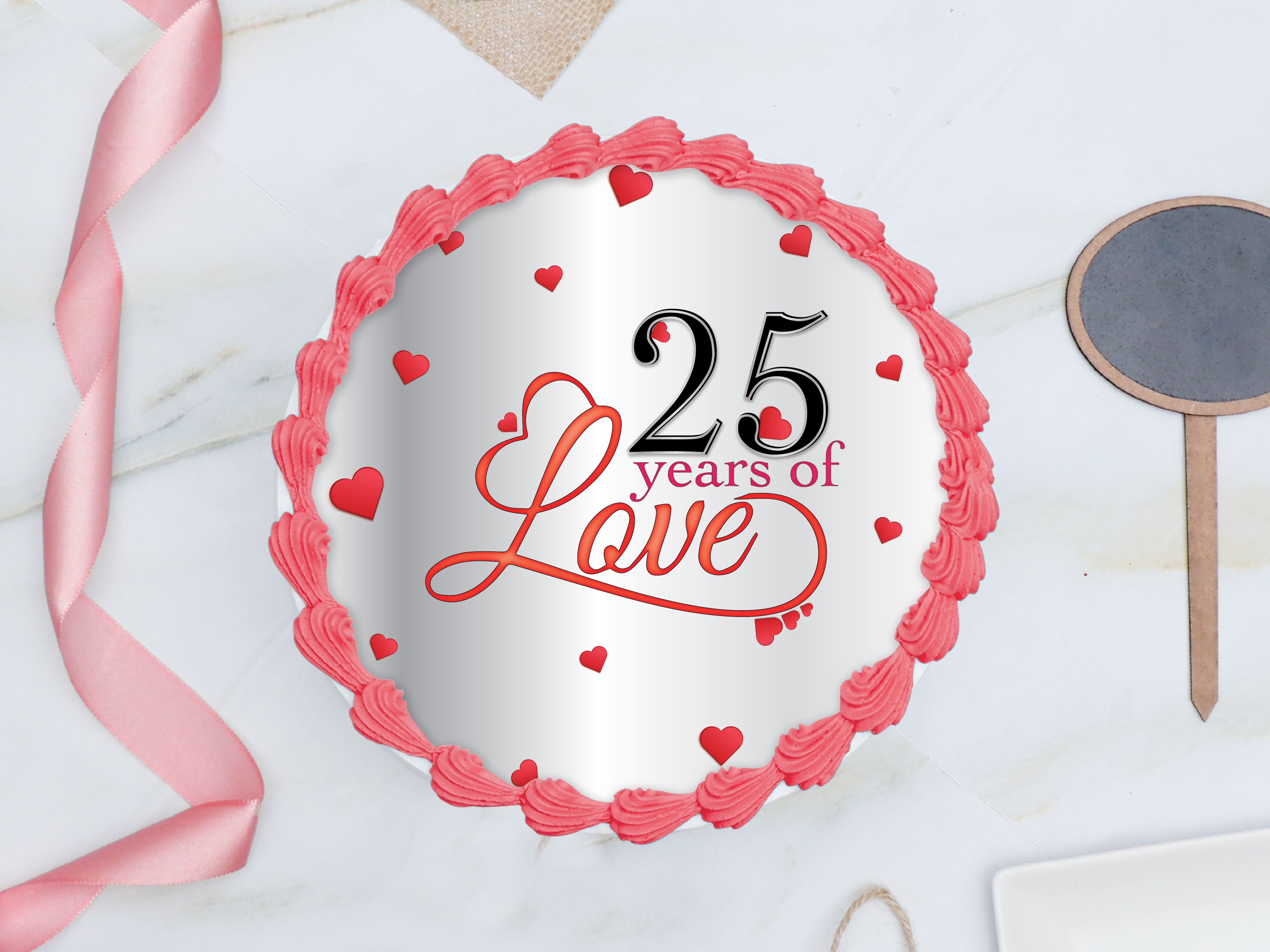 25 years of love photo cake