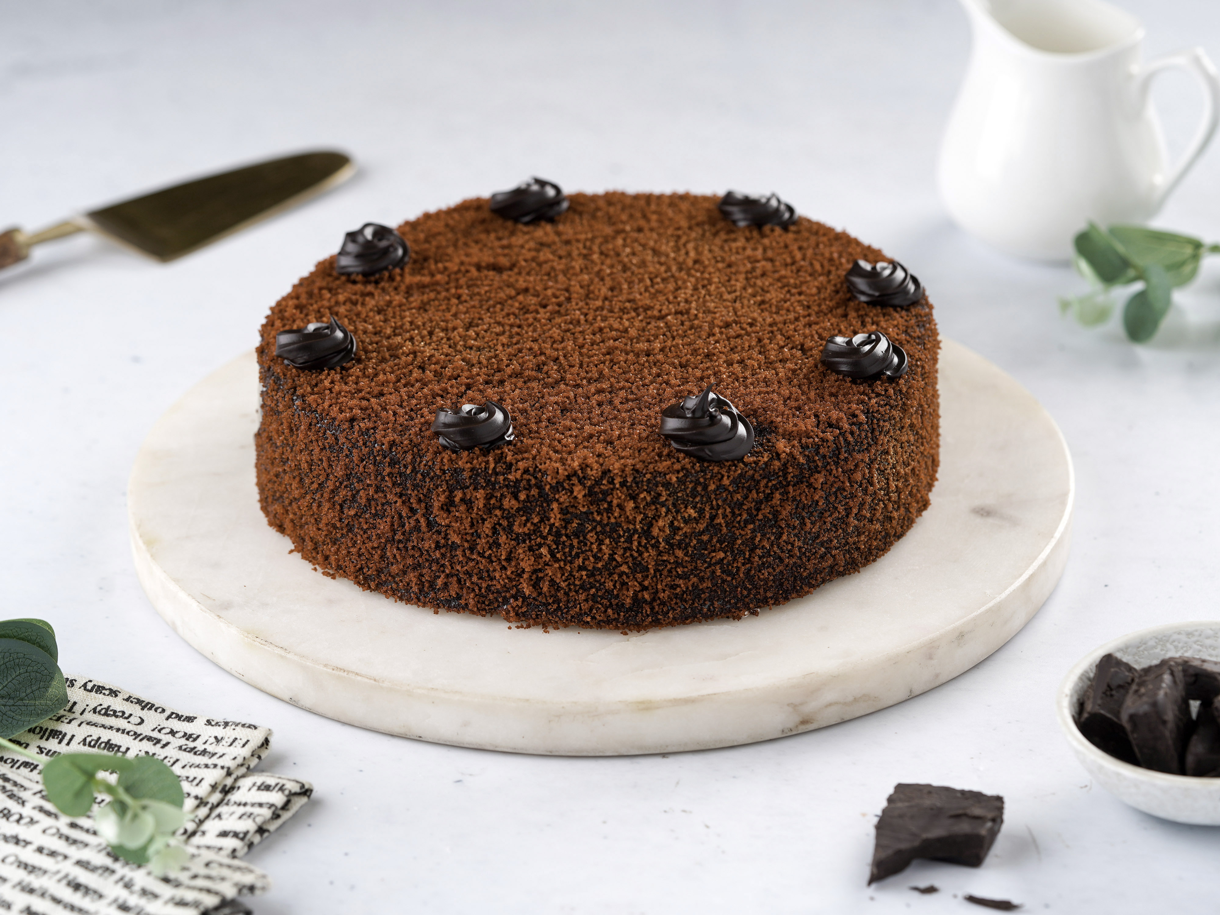 Layered chocolate truffle cake