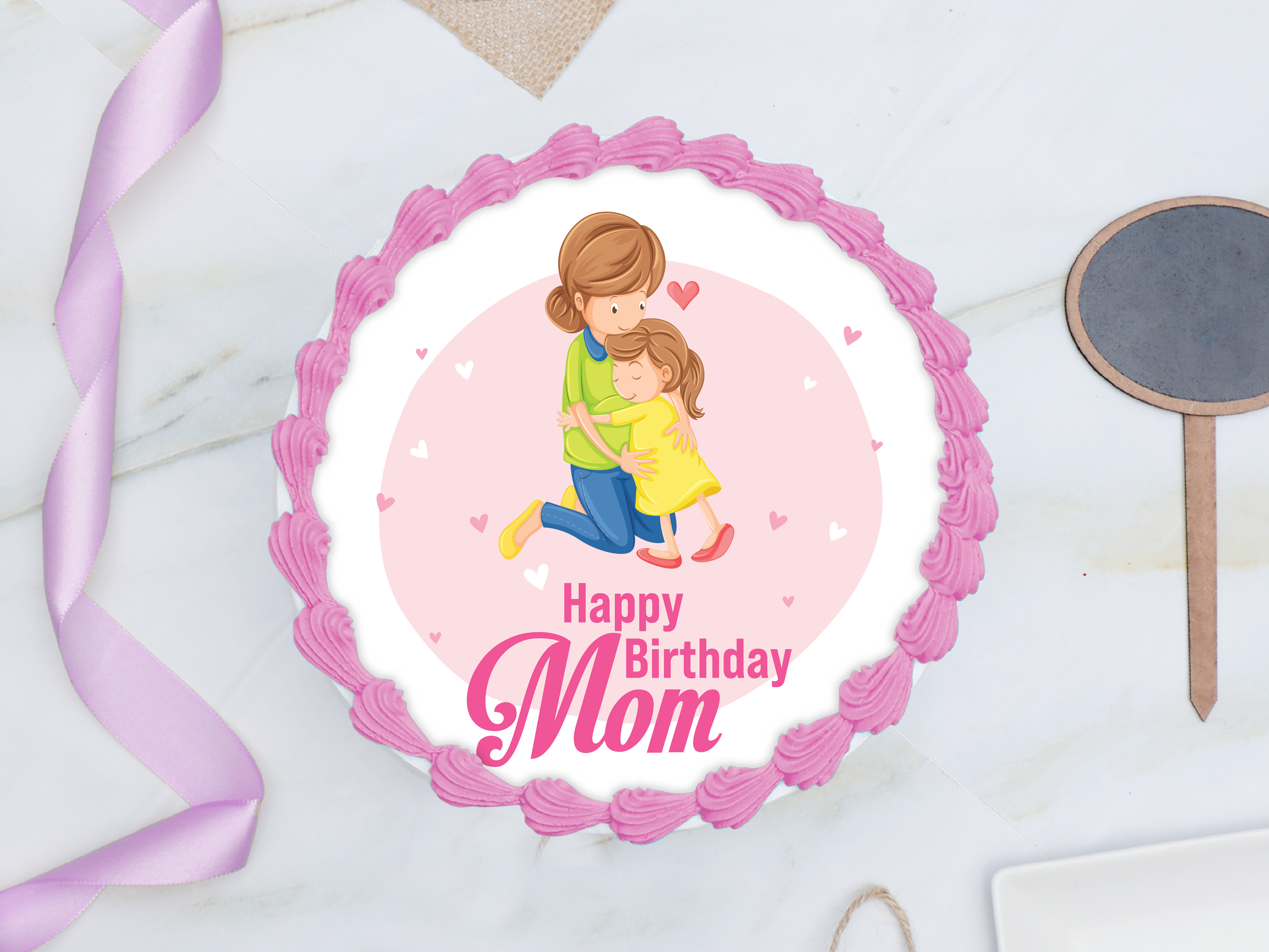 Happy birthday mom photo cake