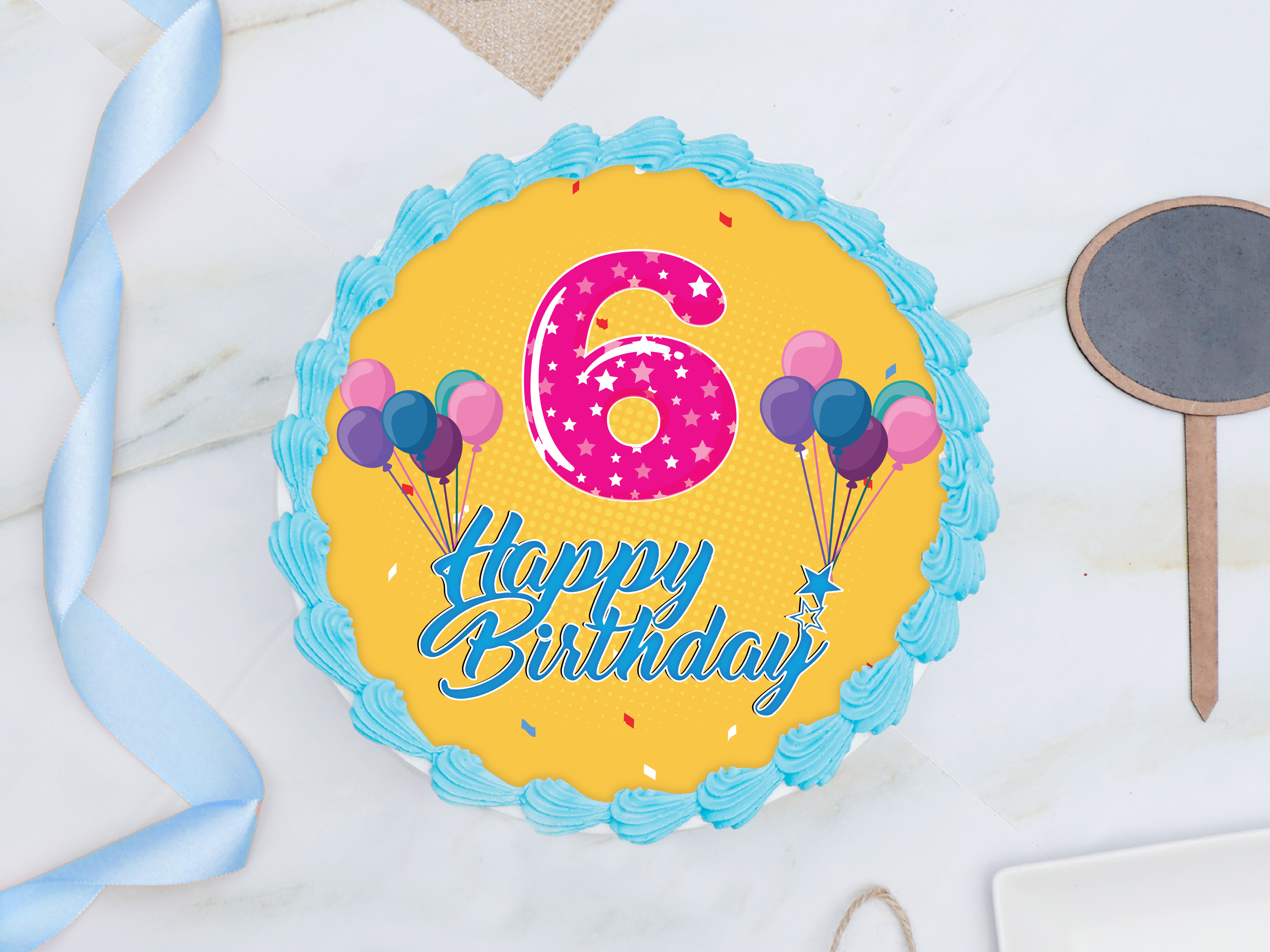 6th birthday photo cake