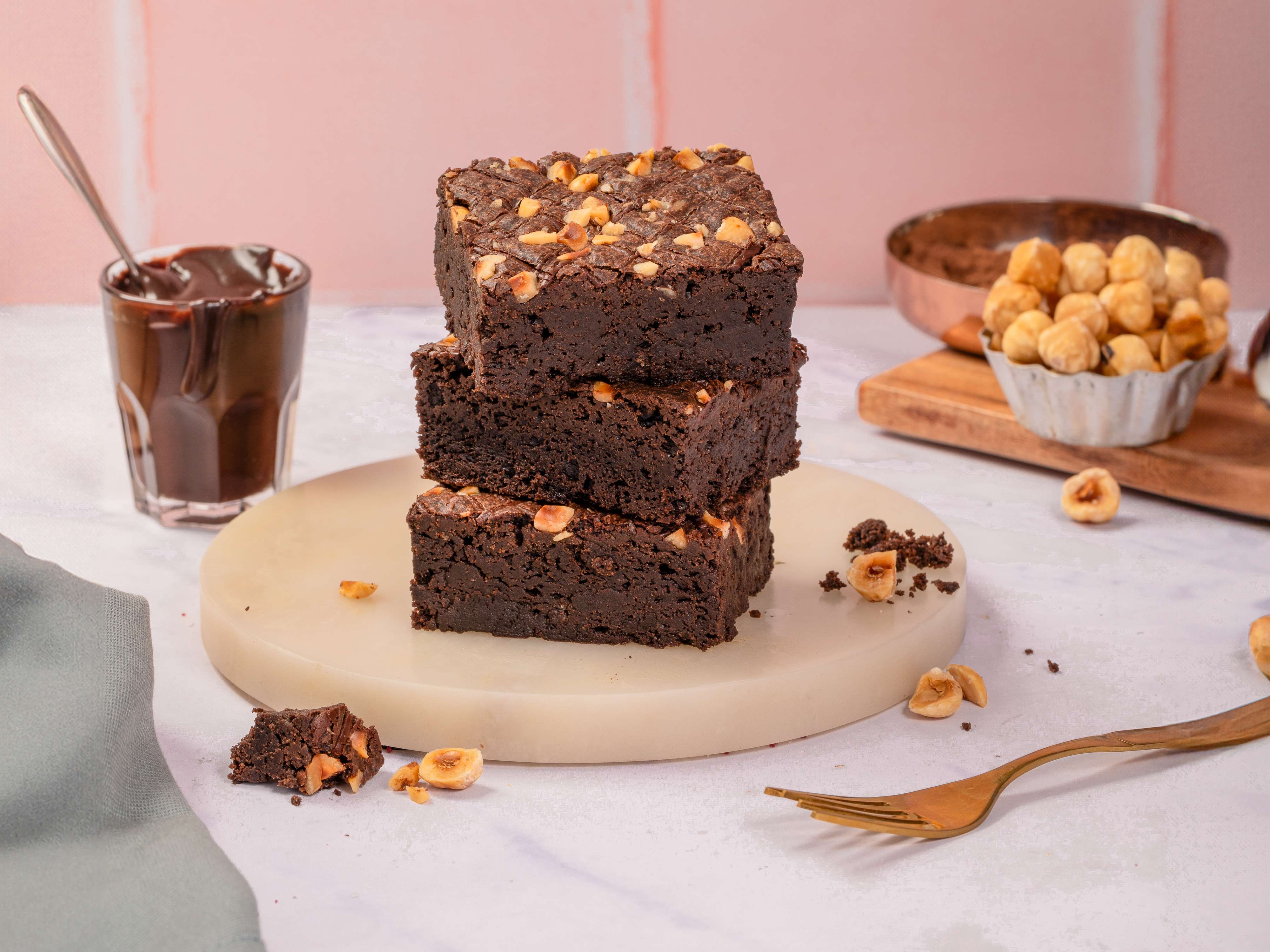 Hazelnut chocolate brownie - 1pc