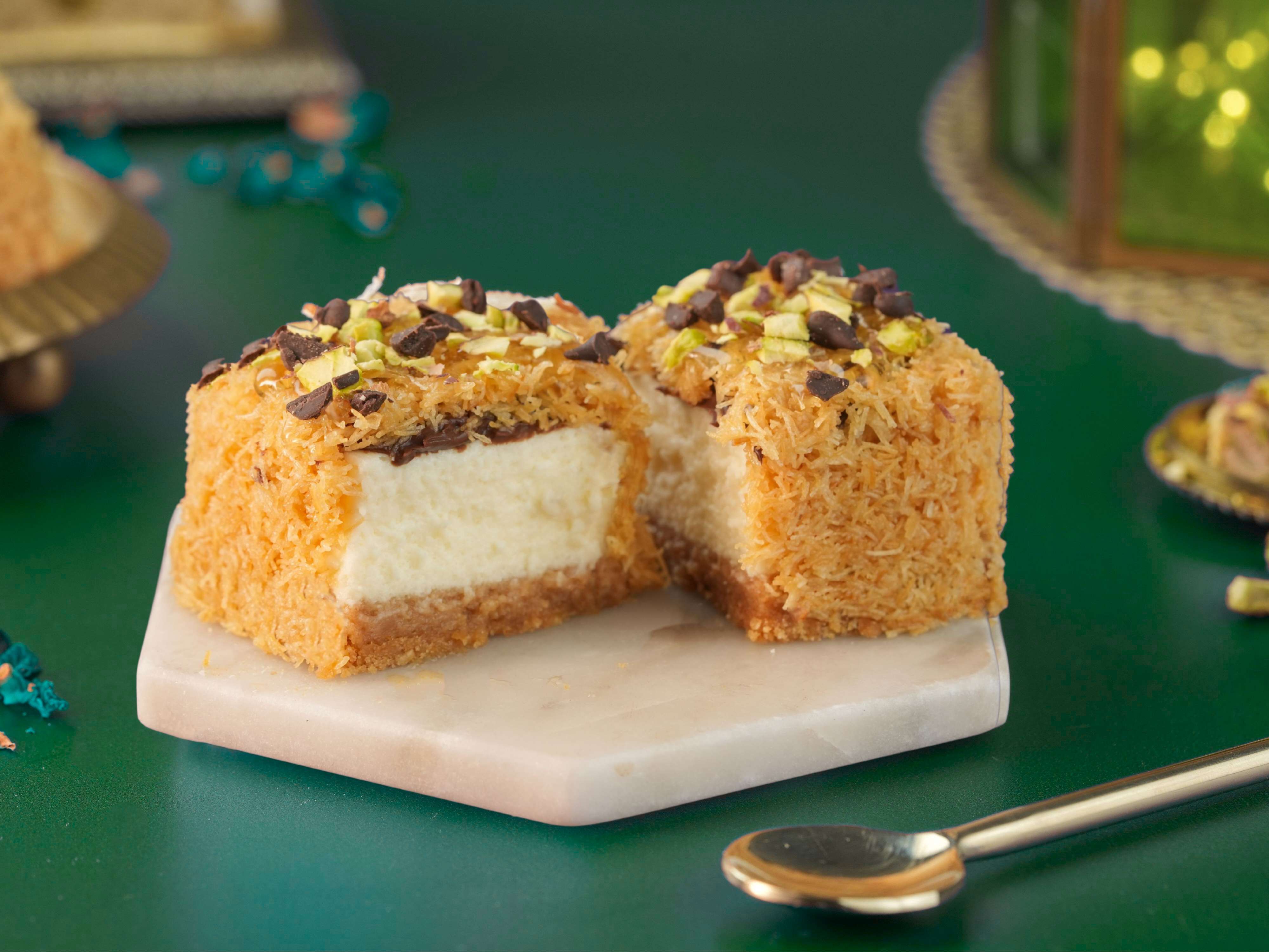 Belgian kunafa cheesecake