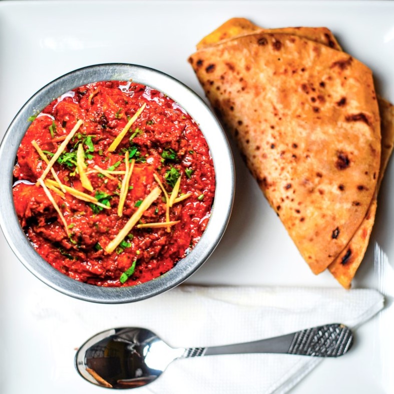 Soya chaap masala with tawa parathas