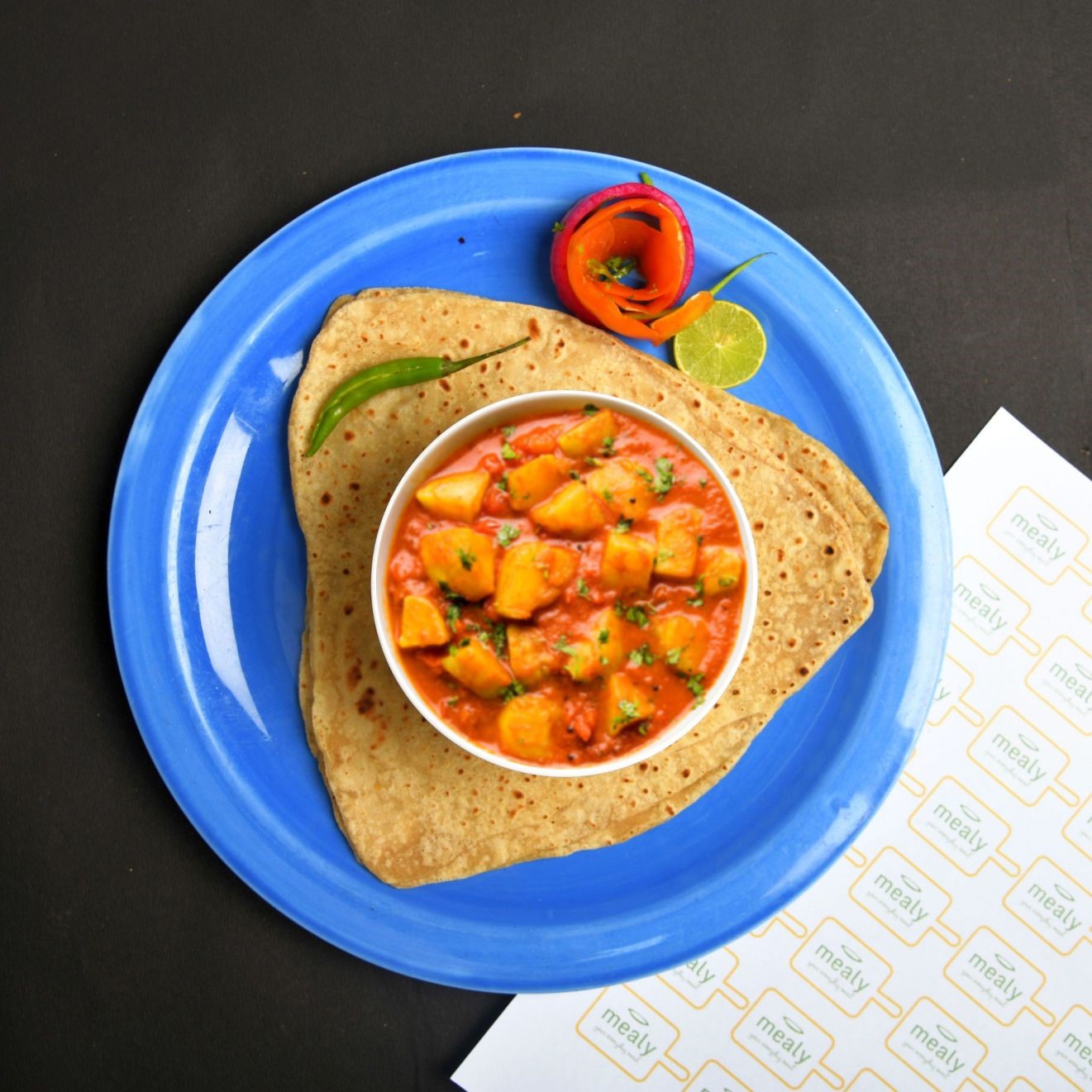 Aloo matar with tawa parathas