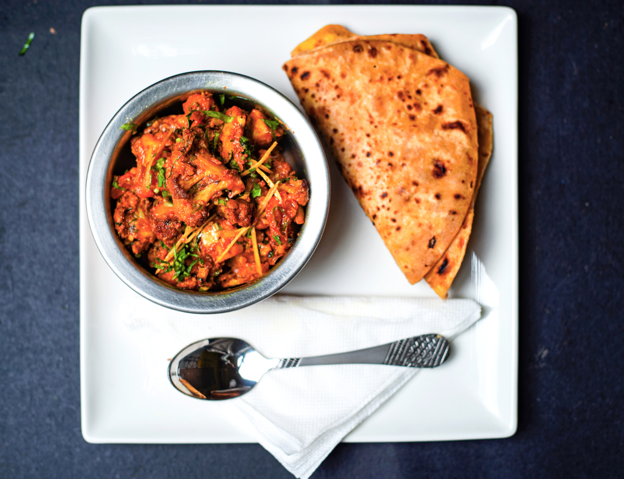 Aloo gobhi with tawa parathas
