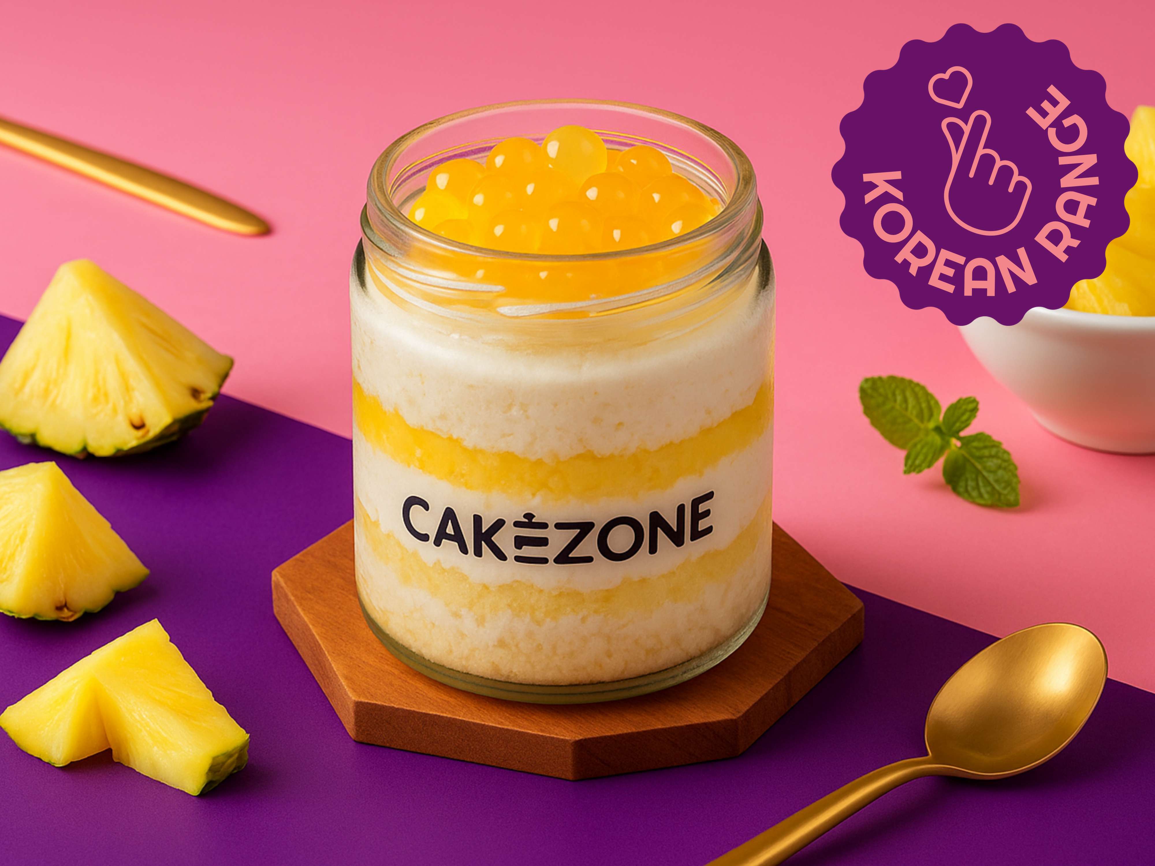 Pineapple punch boba jar cake