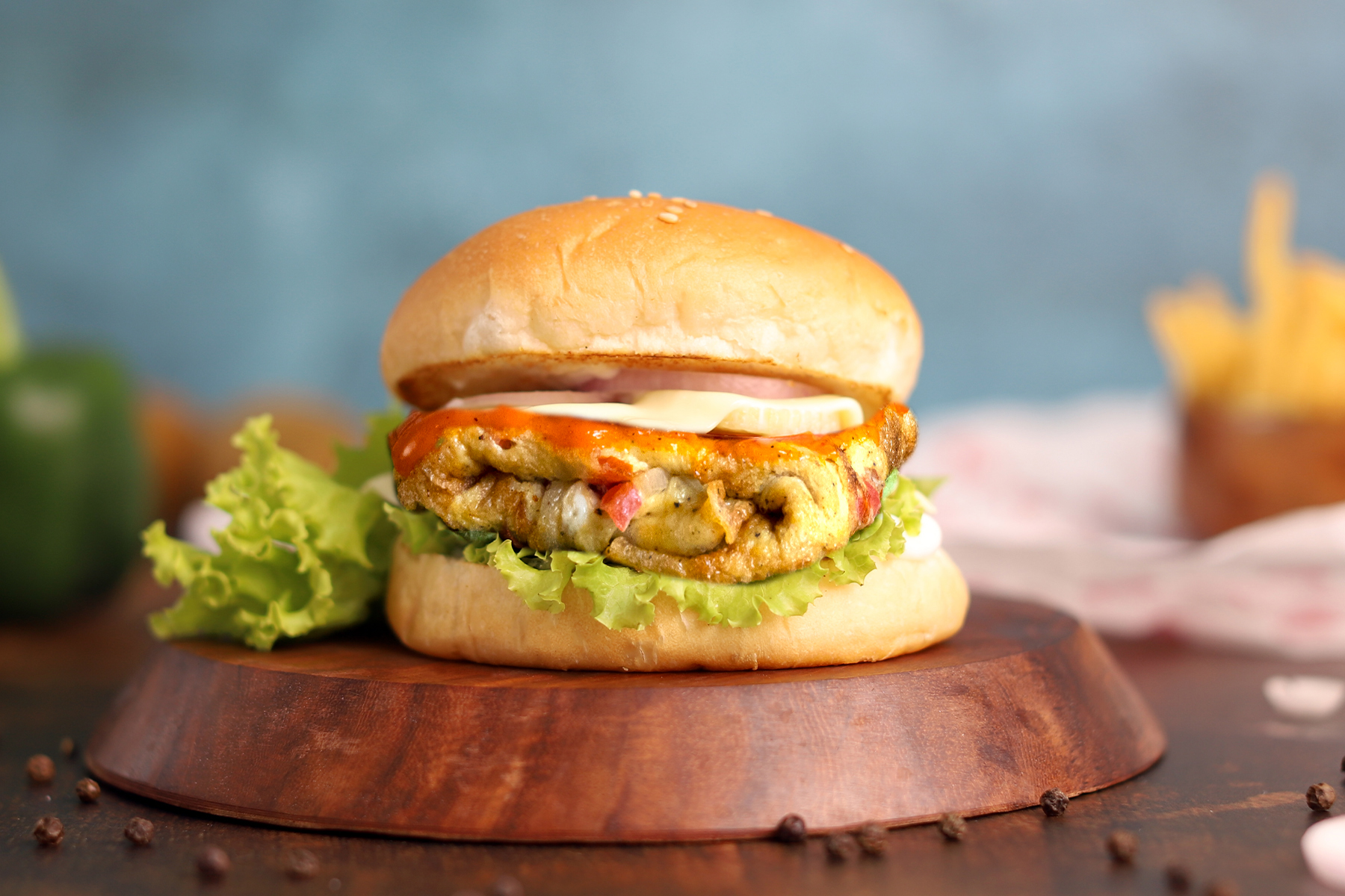 Egg and cheese burger