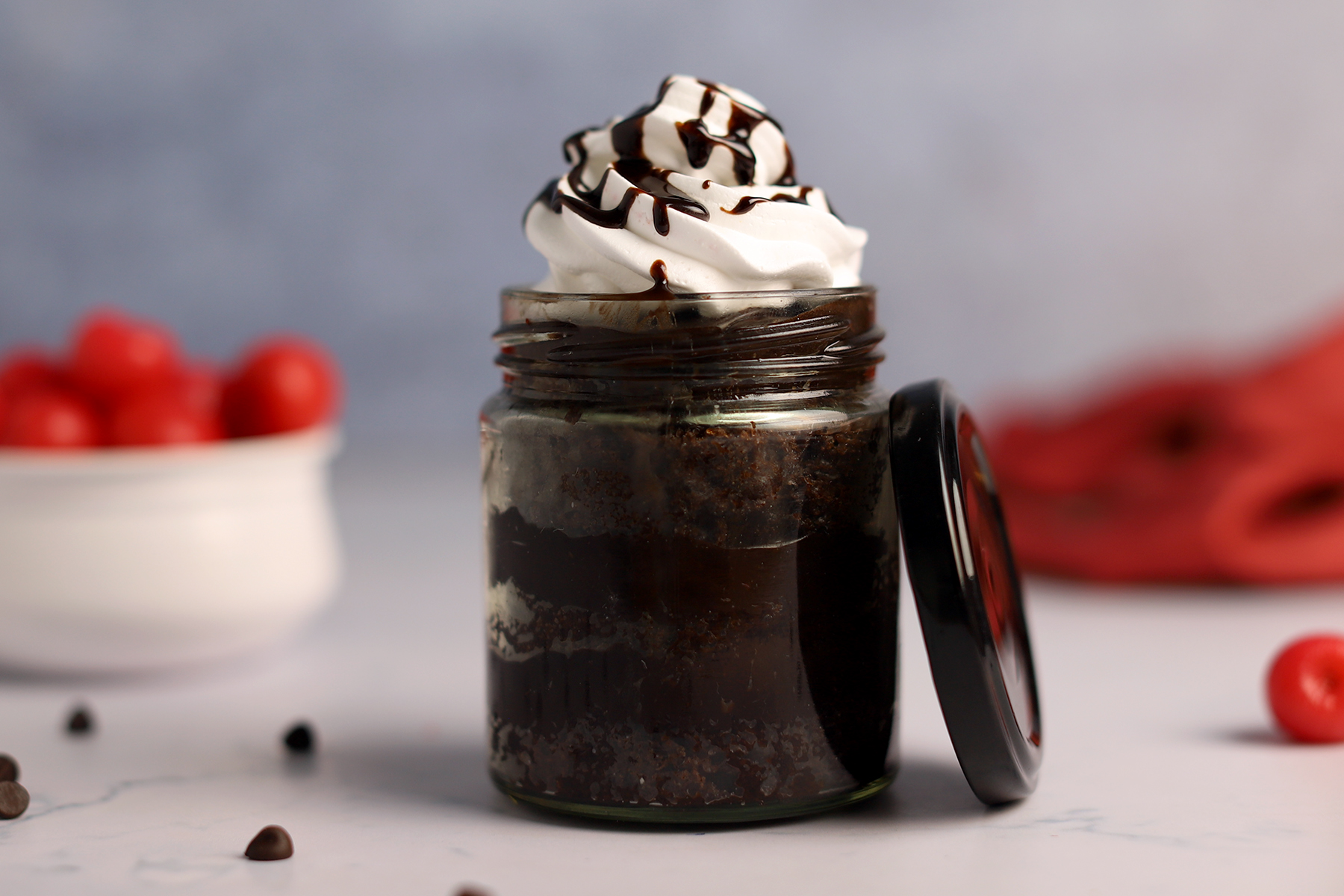Chocolate truffle jar cake