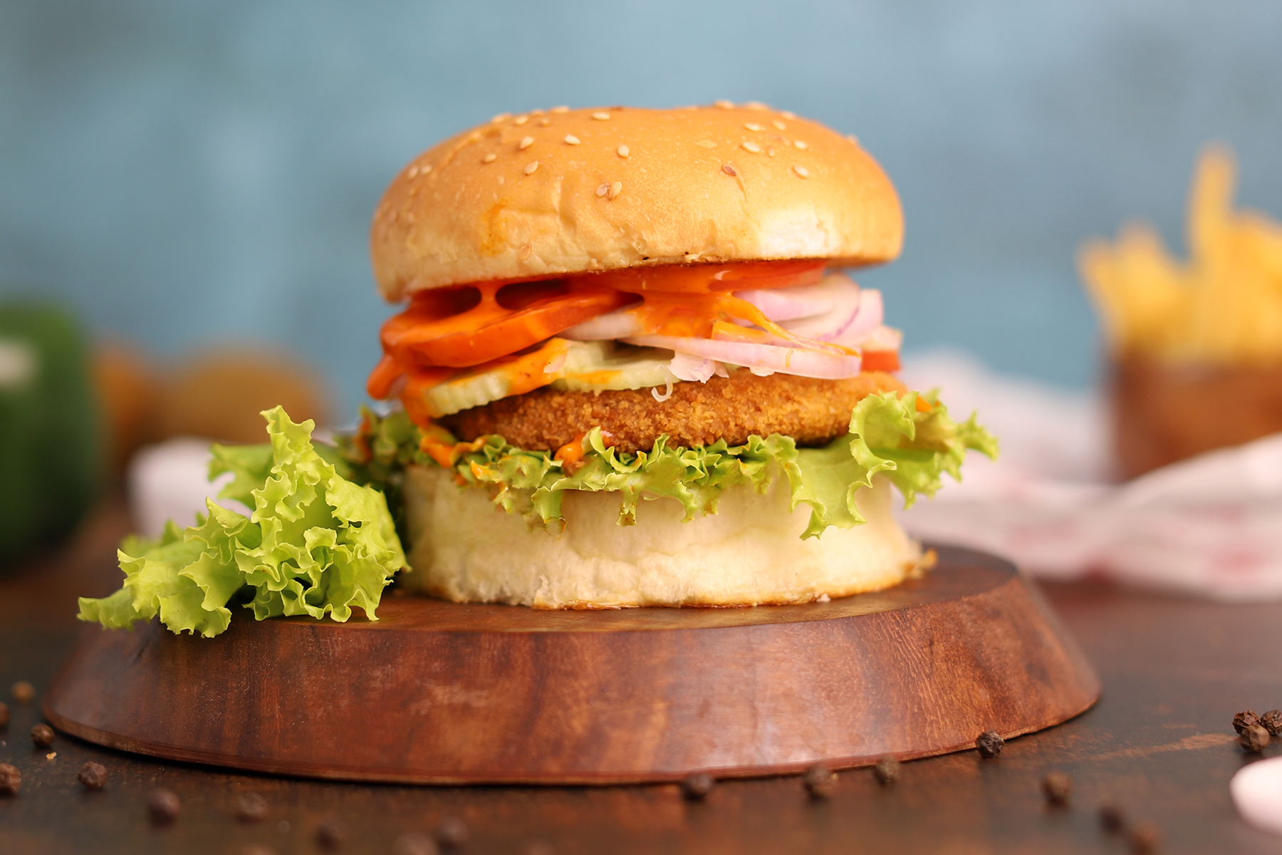 Chipotle lamb burger