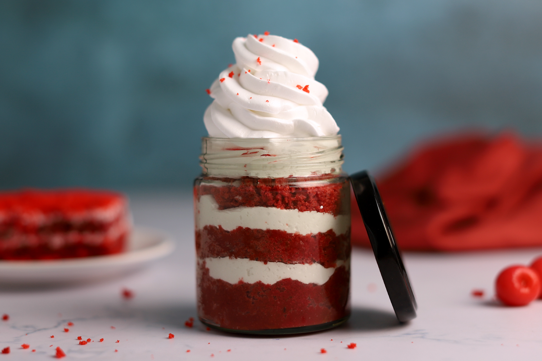 Red velvet jar cake