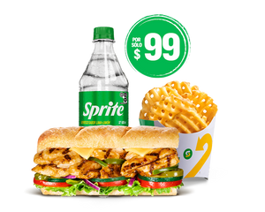 Elige por $99: Sub Teriyaki 15cm + 2 acompañamientos