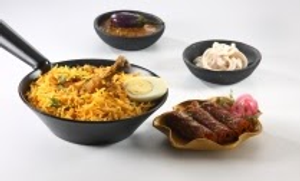 Chicken Biryani With Lamb Sheekh Kabab