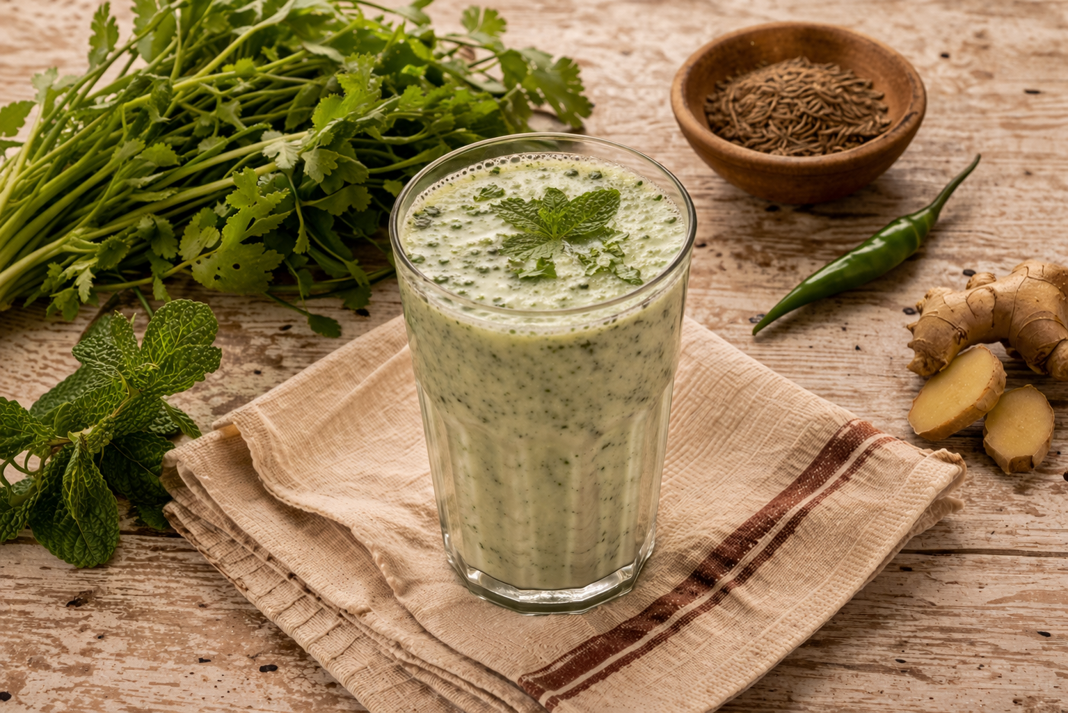 Dhaniya Pudina Chaas (Buttermilk)