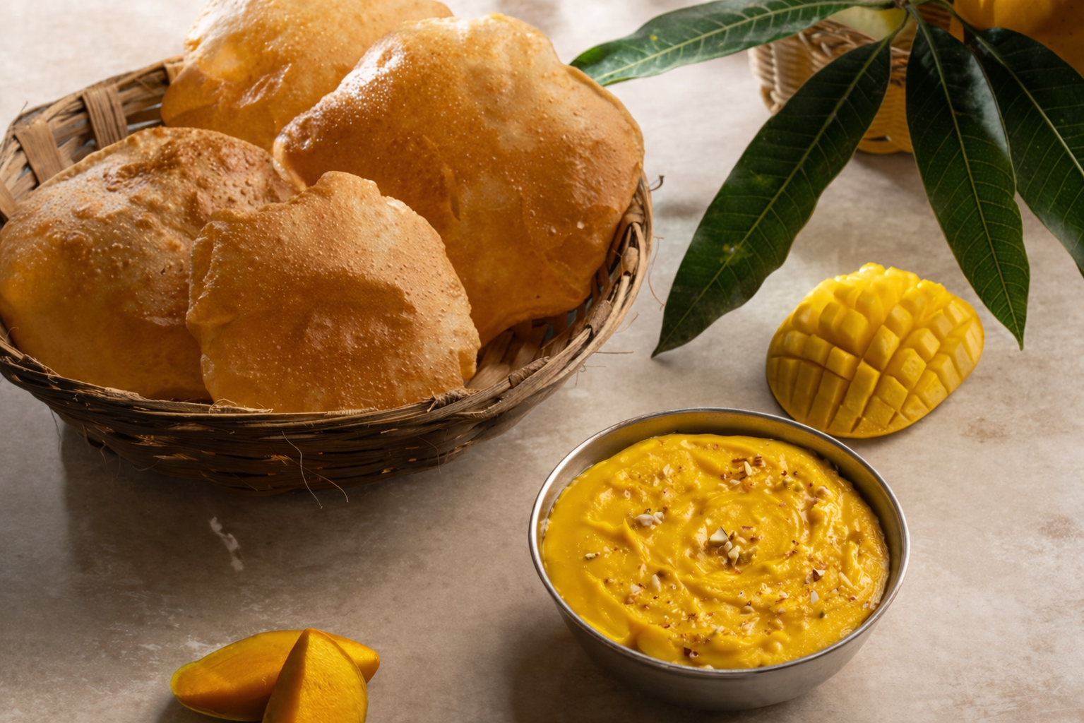Aamrakhand (Mango Shrikhand) 250 Ml And Poori (4pcs)