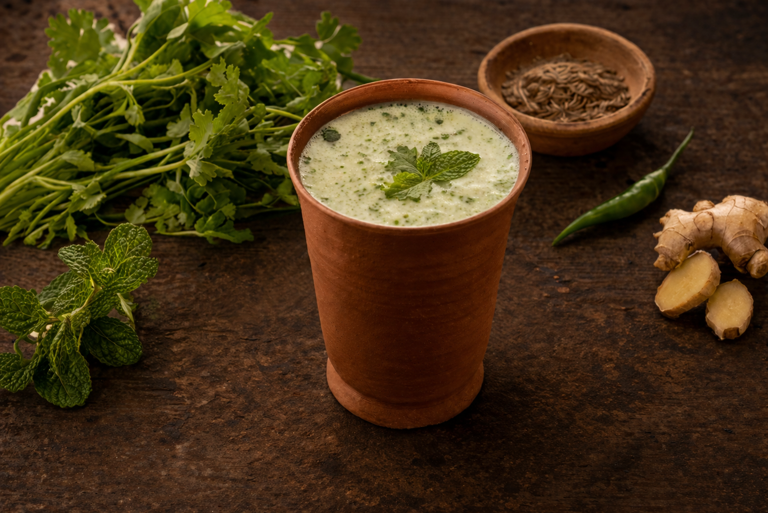 Dhaniya Pudina Chaas (Buttermilk)