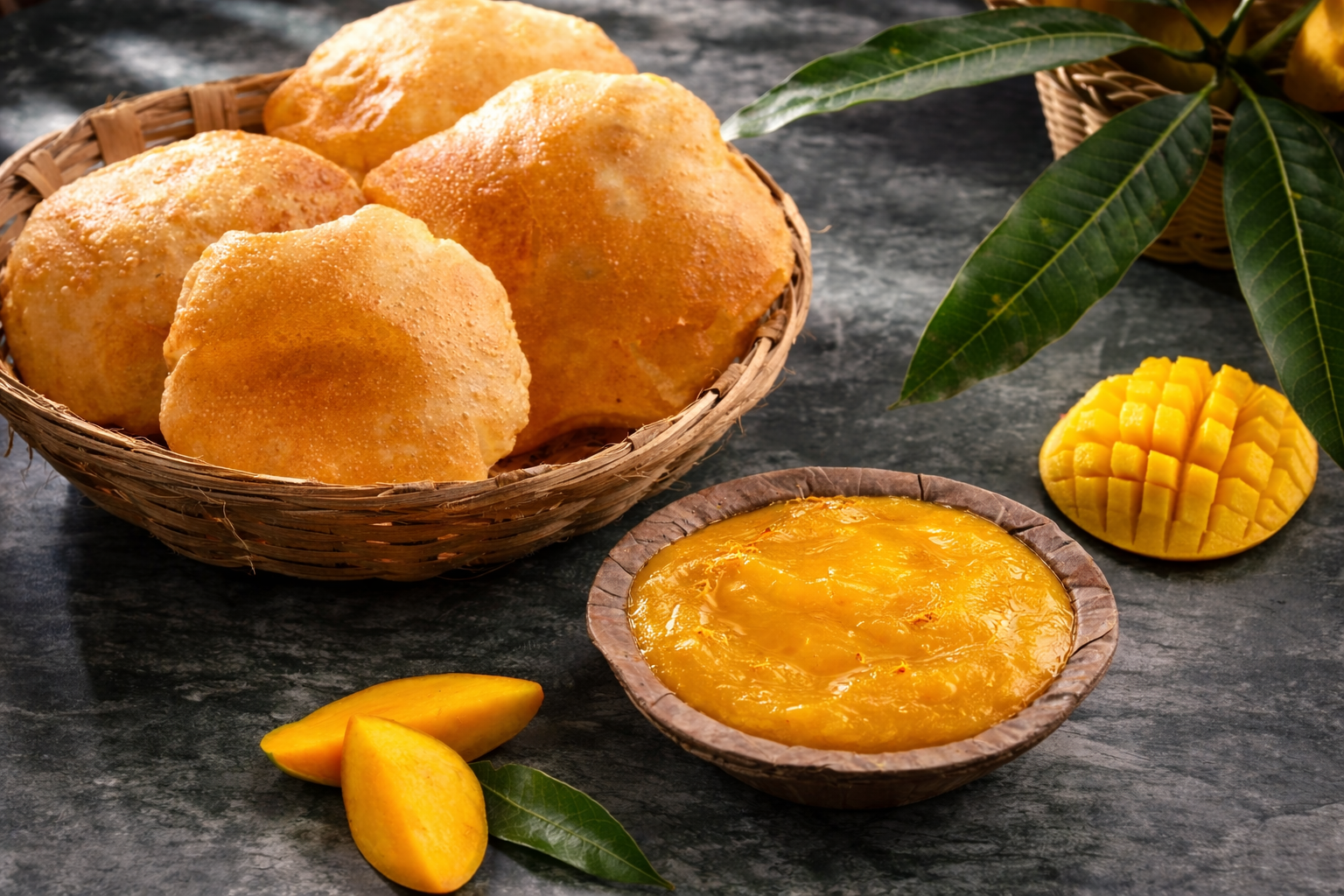 Aamras Poori(4pcs)
