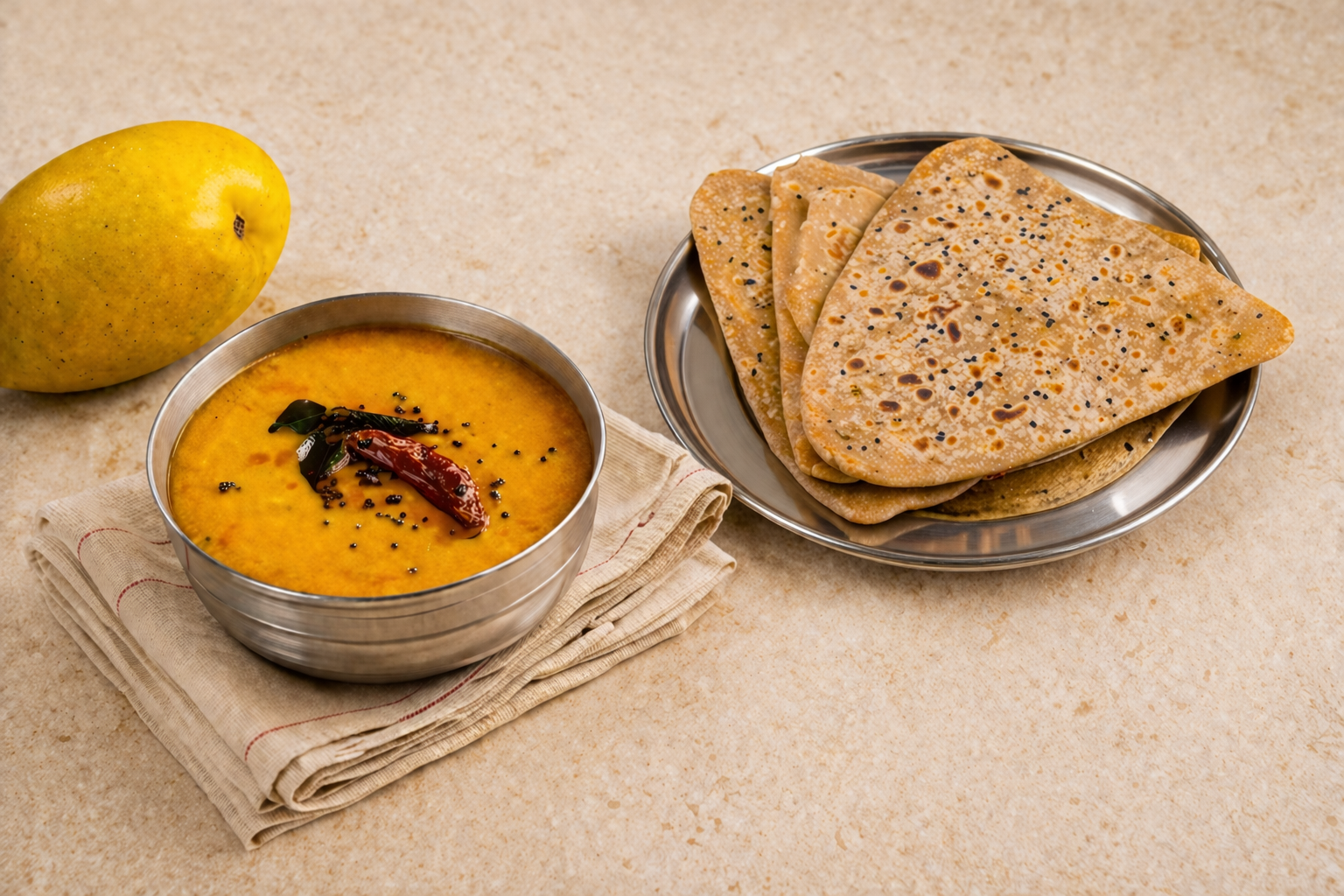 Mango Kadhi Paratha Bowl