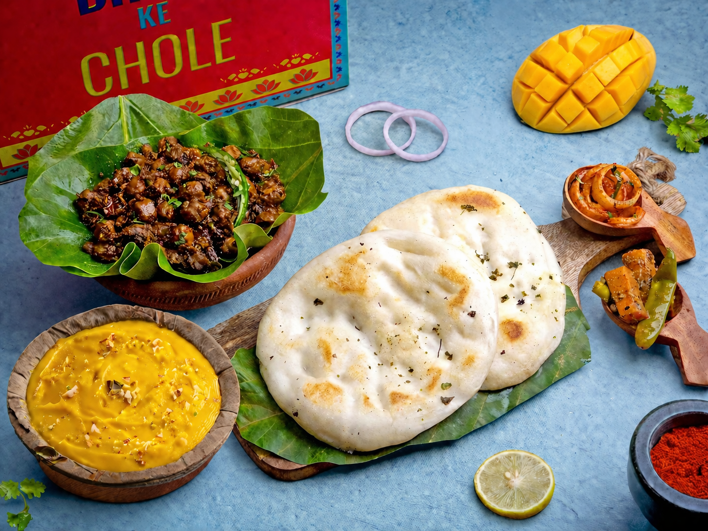 Chole Kulche With Aamrakhand (Mango Shrikhand)