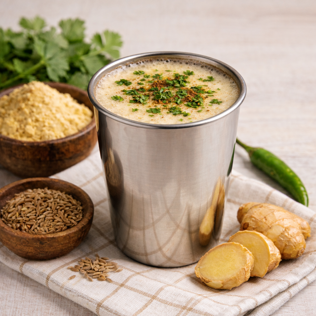 Sattu Chaas (Sattu Buttermilk)