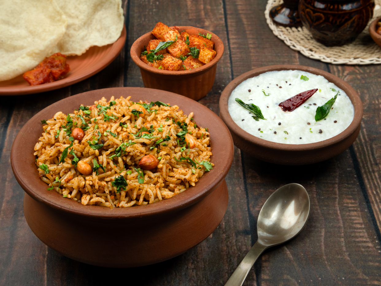 Andhra Tamarind Rice Bowl + Mini Curd Rice + Vepudu