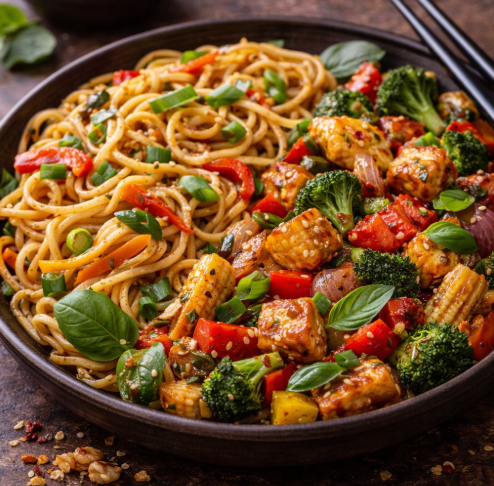Veg Chilli Basil Noodles Combo