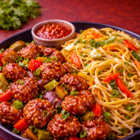Mushroom Manchurian Noodles Combo