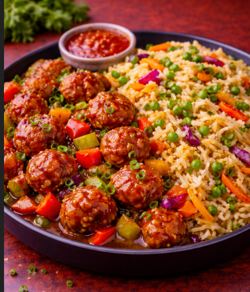 Veg Manchurian Rice Combo