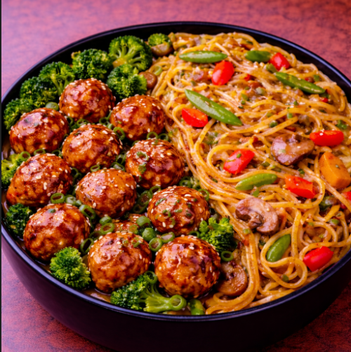 Veg Manchurian Soy Garlic Noodles Combo