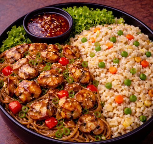 Mushroom Soy Garlic Rice Combo