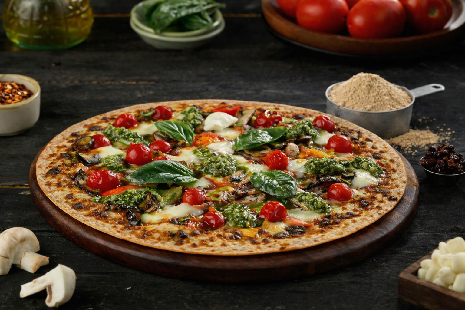 High Protein Thincrust Pesto Fusion Pizza