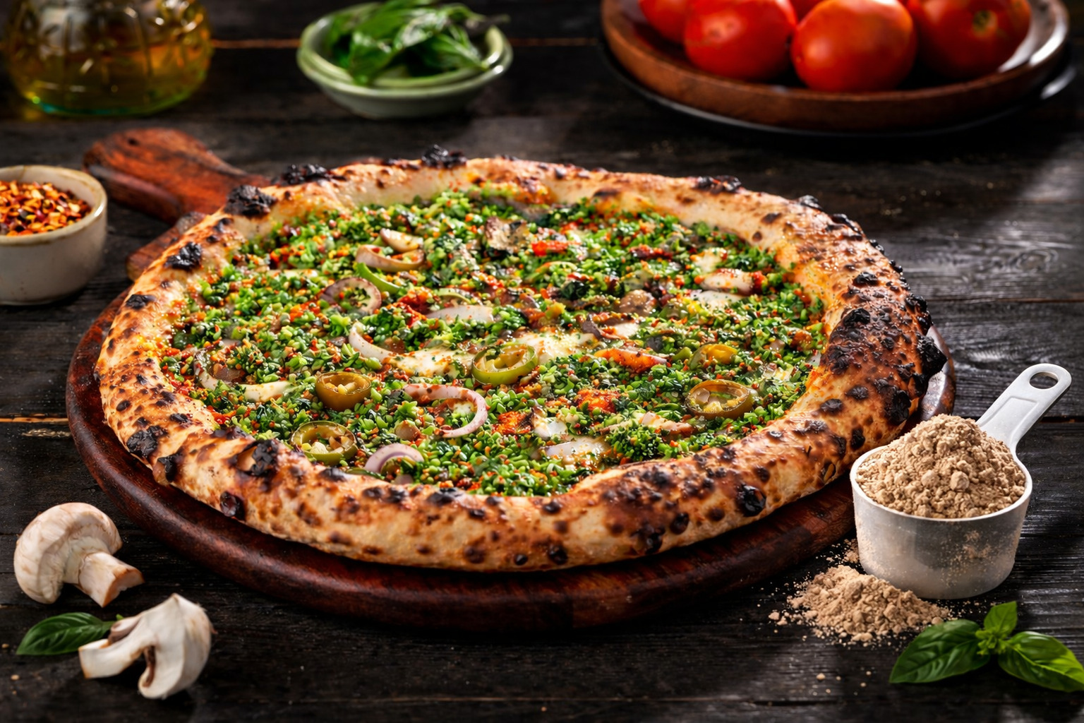 High Protein Sourdough Grilled Broccoli Pizza