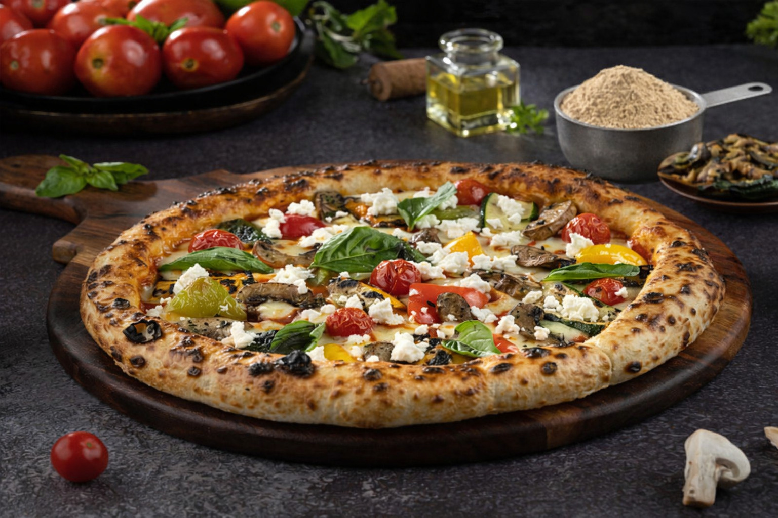 High Protein Sourdough Mediterranean Power Veg Pizza