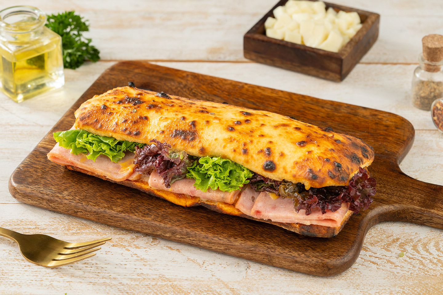 High Protein(33.8 G) Sourdough Ham & Cheese Sandwich