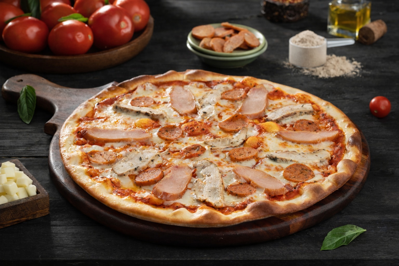 High Protein Thincrust Chicken Overload Pizza