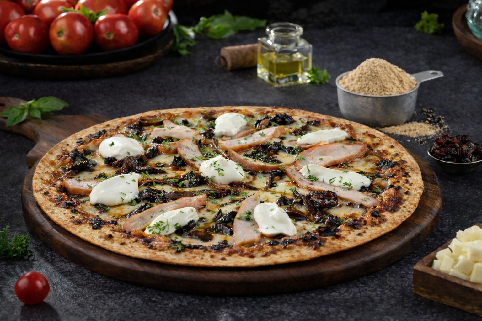 High Protein Thincrust Pollo BBQ Chicken Pizza