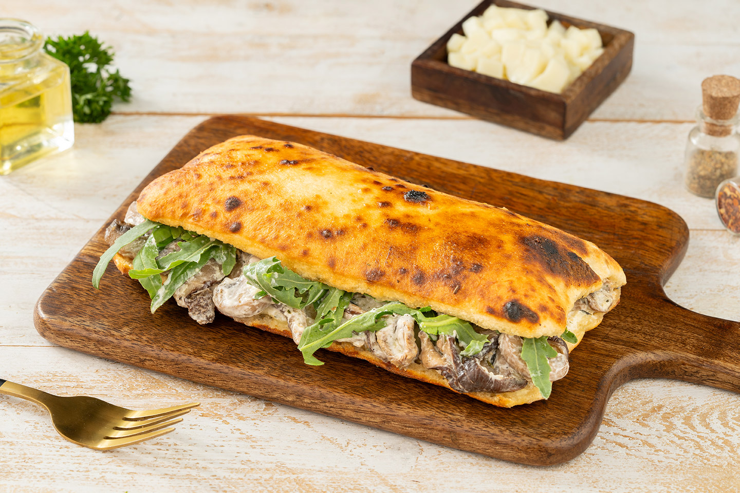 High Protein(26.9 G) Sourdough Creamy Mushroom Sandwich
