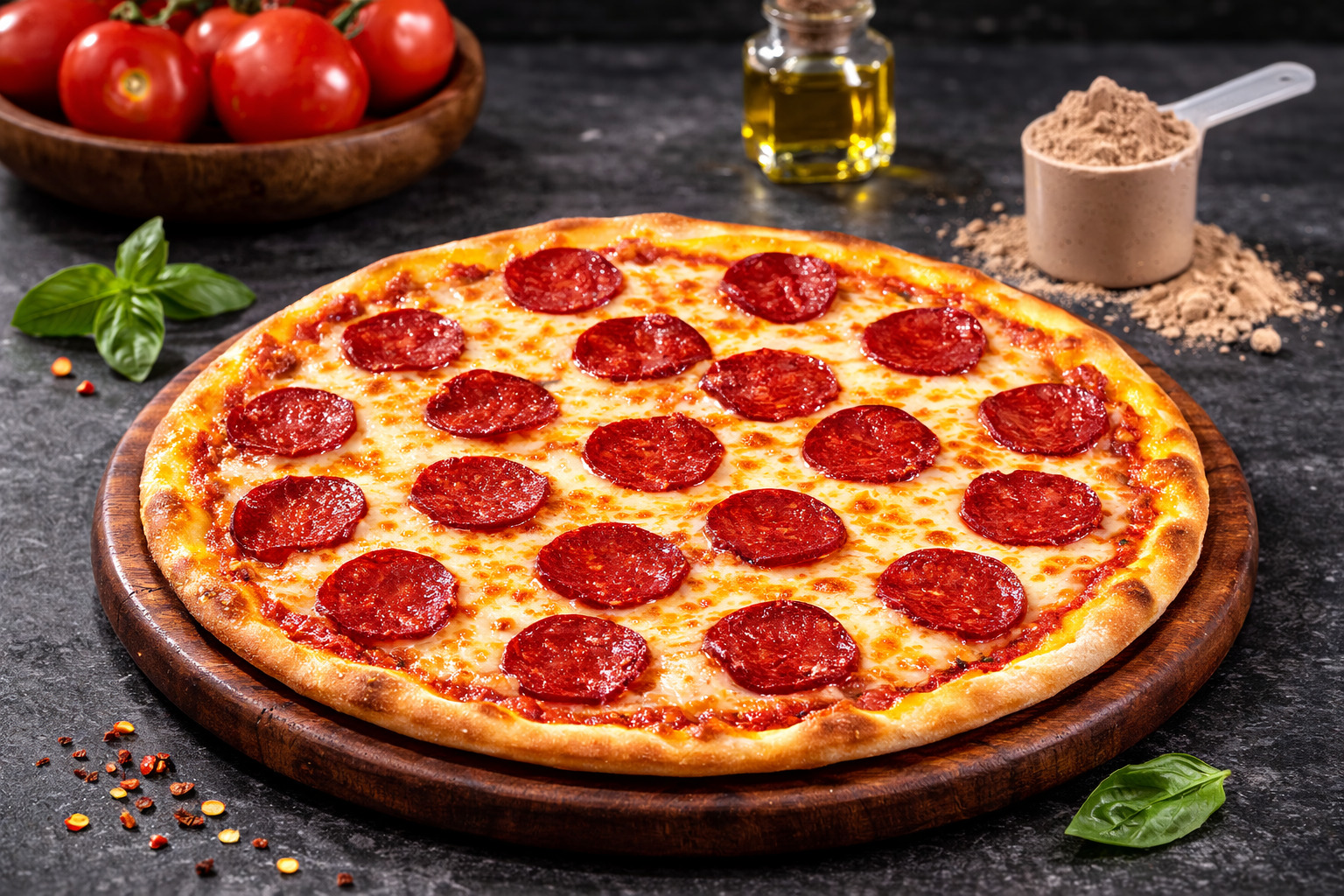 High Protein Thincrust Pepperoni Pizza (pork)