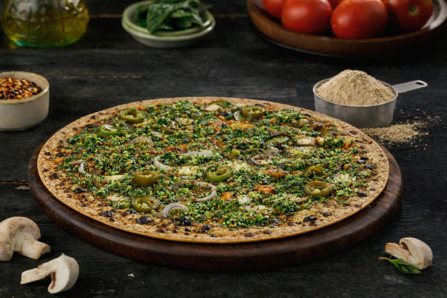 High Protein Thincrust Grilled Broccoli Pizza