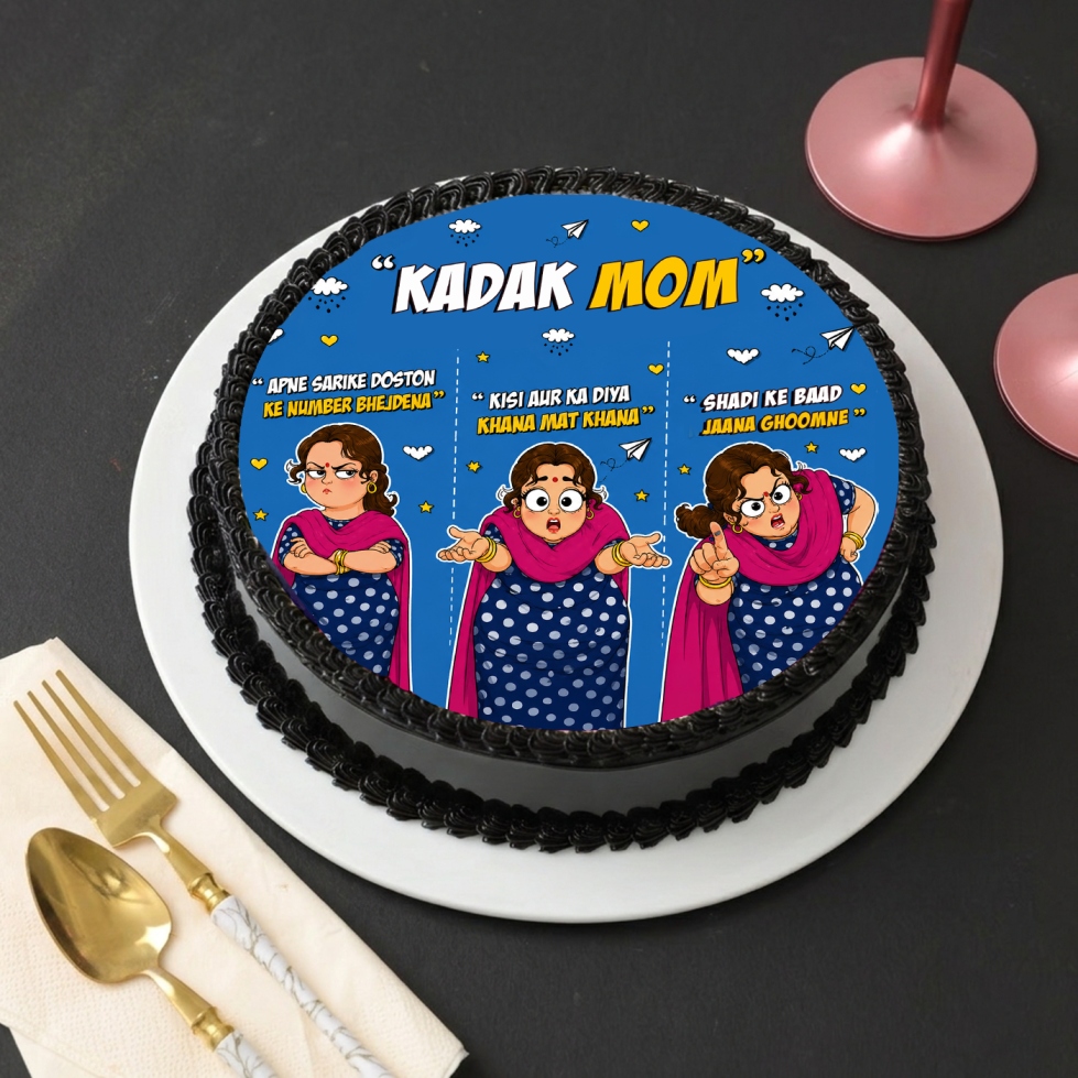 Kadak Mom Chocolate Poster Cake (500 Gm)