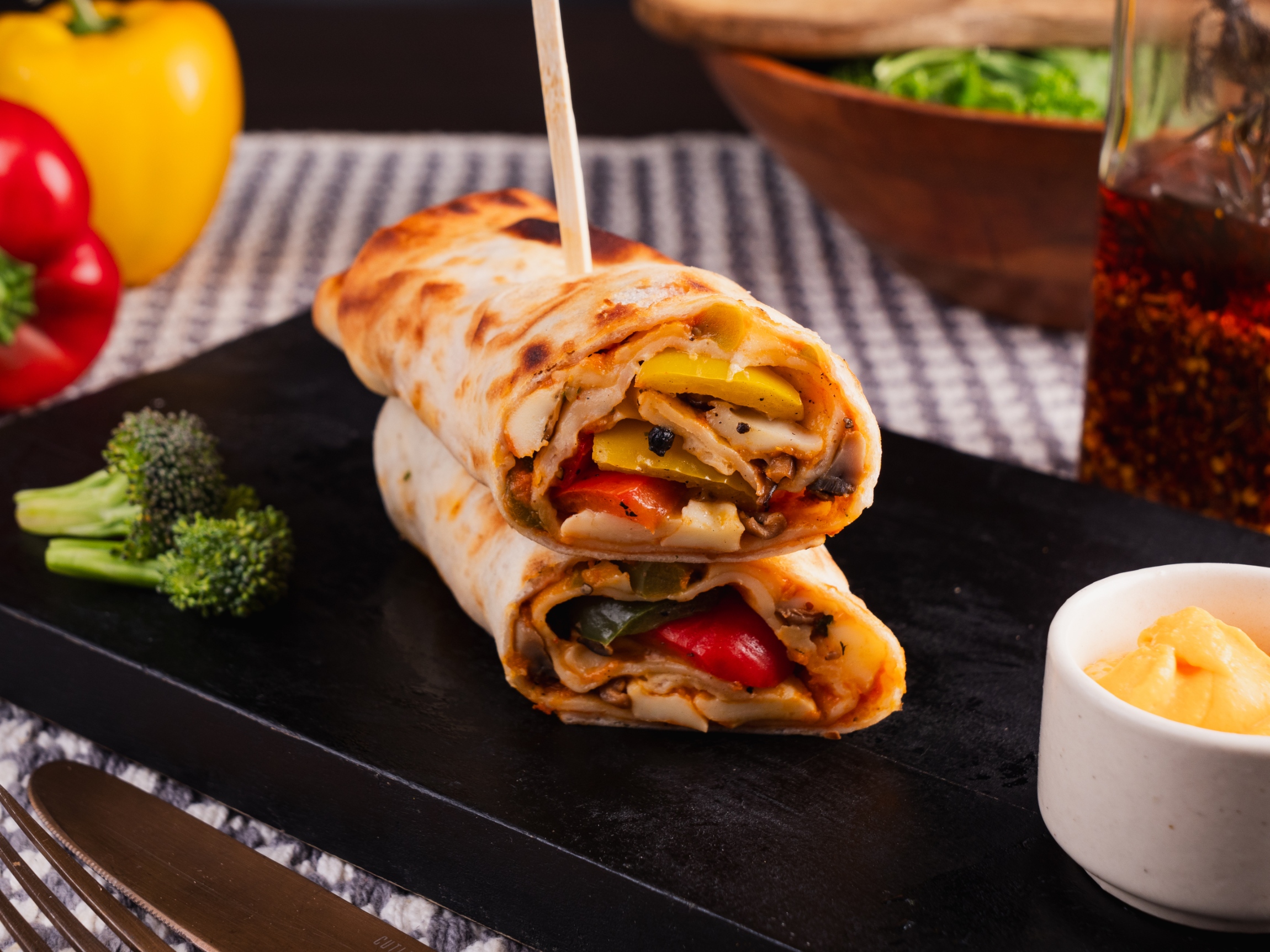 High Protein Sourdough Roasted Vegetable With Feta Cheese Pizza Panini