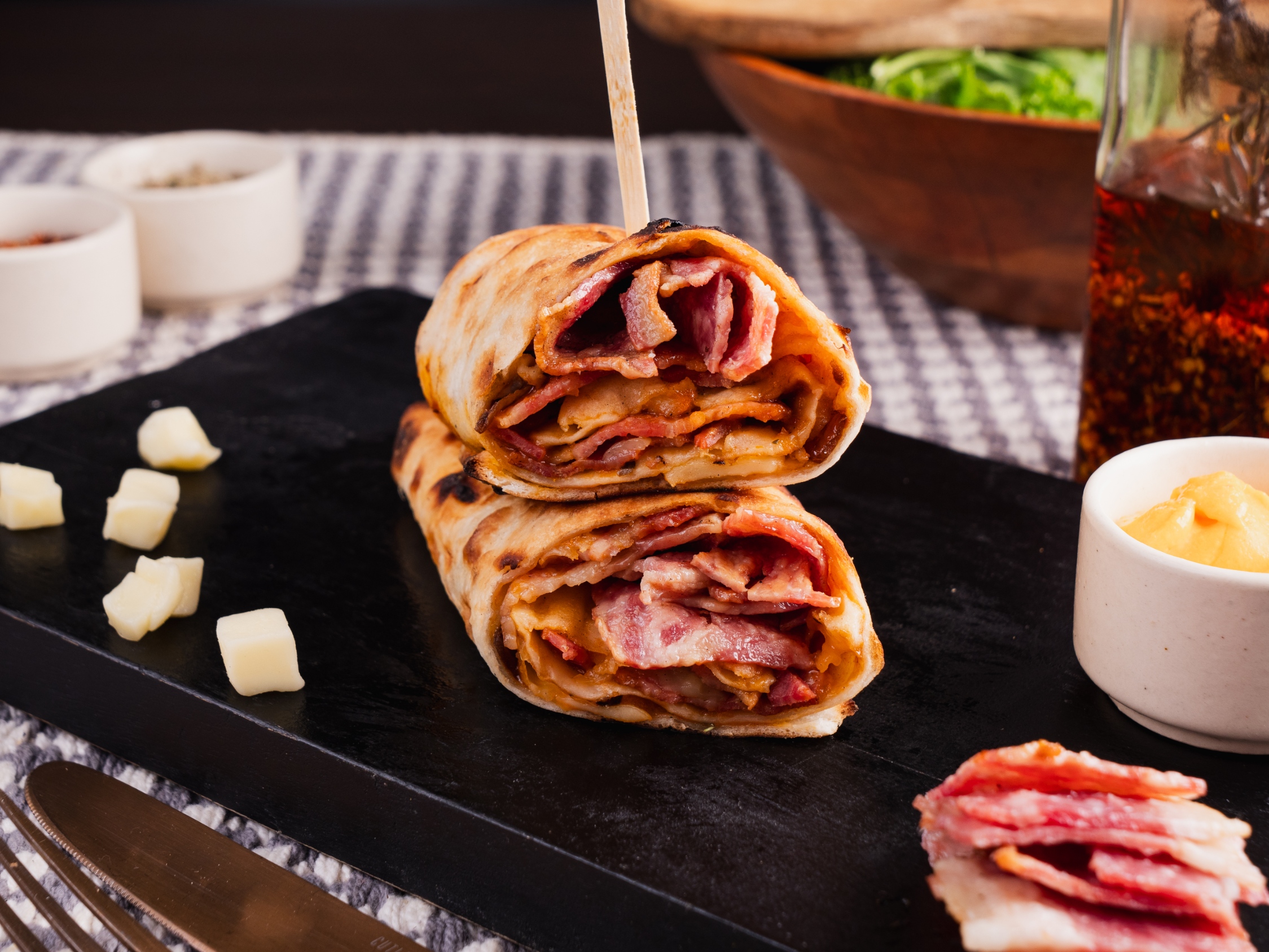 High Protein Sourdough Crispy Bacon And Caramelized Onion Pizza Panini