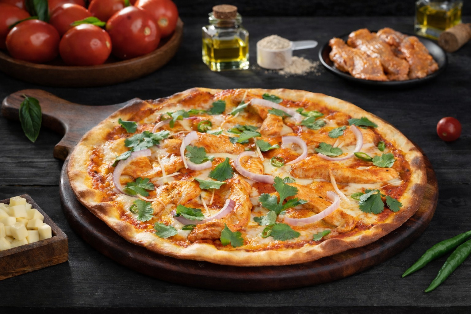 High Protein Thincrust Butter Chicken Pizza